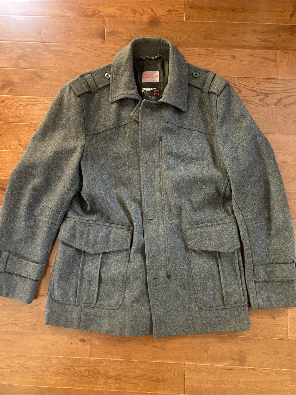 Urban Behavior Gray Military-Style Field Jacket